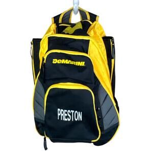 DeMarini Voodoo Rebirth Custom Baseball Backpack Gold Yellow Black